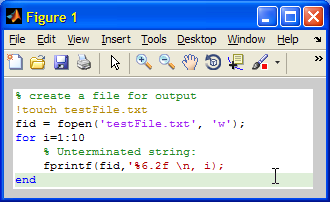 SyntaxTextPane panel (Matlab MIME type)