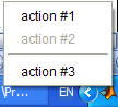 Tray icon context (right-click) menu