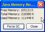 Matlab R2011b's Java memory monitor