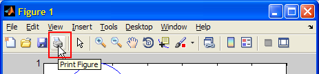 Matlab's default toolbar Print action