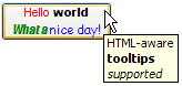 Button with HTML label and tooltip