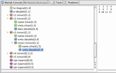 Matclipse's Matlab workspace browser