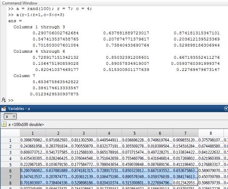 Sub-indexing into a large data matrix