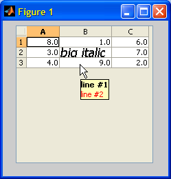 uitable extents matlab 2012